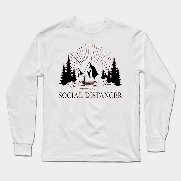 Social Distancing Long Sleeve T-Shirt by fadetsunset